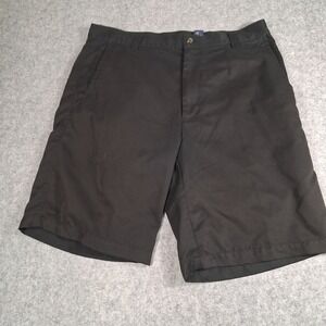 Tourney Golf Shorts Mens 36 Black Greg Norman Flat Front Zipper Pocket